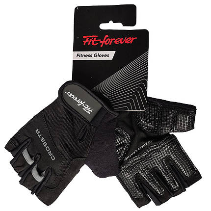 Рукавиці для фітнесу Fit forever Cross AI-04-1262-C чорний/сірий L, фото 1