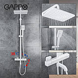 Душова система з термостатом GAPPO G2491-8, вилив - перемикач на лійку, білий, фото 2