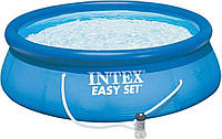 Надувной наливной семейный бассейн 366х76см Intex Easy Set 28132, с фильтр-насосом 2006 л/ч, 5621л