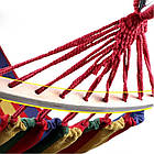 Гамак плетений підвісний із планкою 80 см розмір 150 на 200 см портативний вуличний Гавайський тканинний із чохлом, фото 4