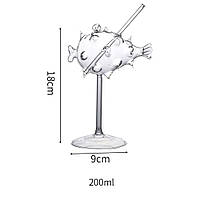 Бокал Рыба Фугу для напитков 200 мл Прозный Хіт продажу!