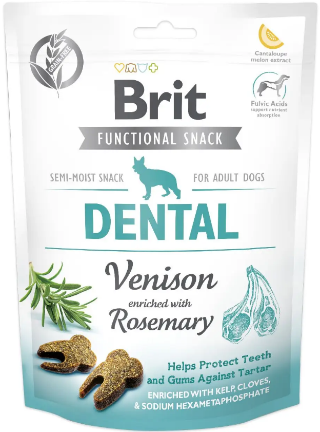 Функціональні ласощі Brit Care Dental оленина з розмарином для собак, 150 г