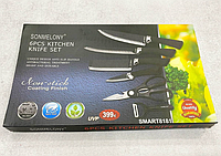 Качественный набор черных кухонных ножей с мраморным покрытием из 6 предметов для кухни ХЕ726, SL21