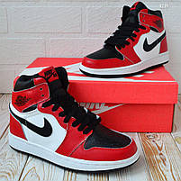 Червоне жіноче взуття Nike Air Jordan 1 Retro. Стильні кросси жіночі Найк Аір Джордан на кожен день., фото 7