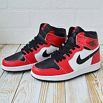 Червоне жіноче взуття Nike Air Jordan 1 Retro. Стильні кросси жіночі Найк Аір Джордан на кожен день., фото 9