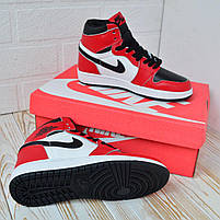 Червоне жіноче взуття Nike Air Jordan 1 Retro. Стильні кросси жіночі Найк Аір Джордан на кожен день., фото 6
