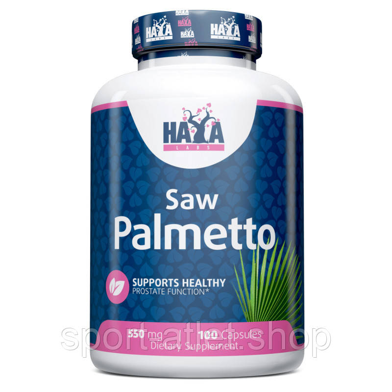 Натуральна добавка Haya Labs Saw Palmetto 550 mg, 100 капсул