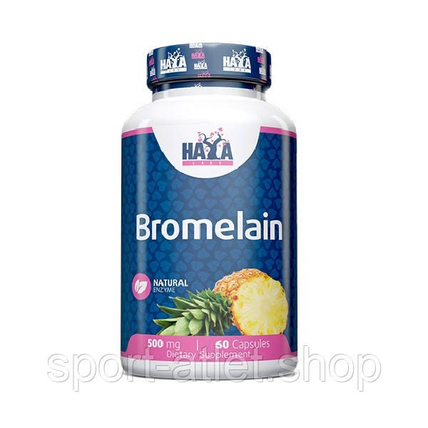 Натуральна добавка Haya Labs Bromelain 500 mg, 60 капсул