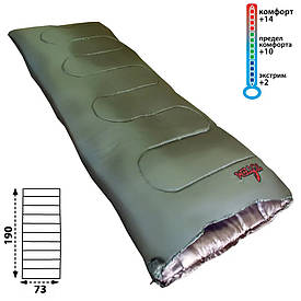 Спальний мішок кемпінговий Totem Woodcock 190/73 лівий/правий, оливковий