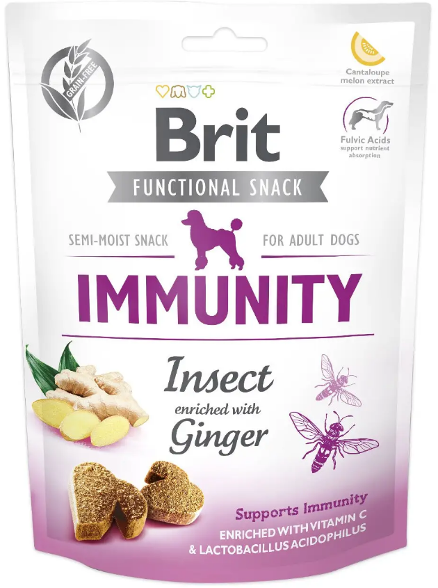 Функціональні ласощі Brit Care Immunity комахи з імбиром для собак, 150 г