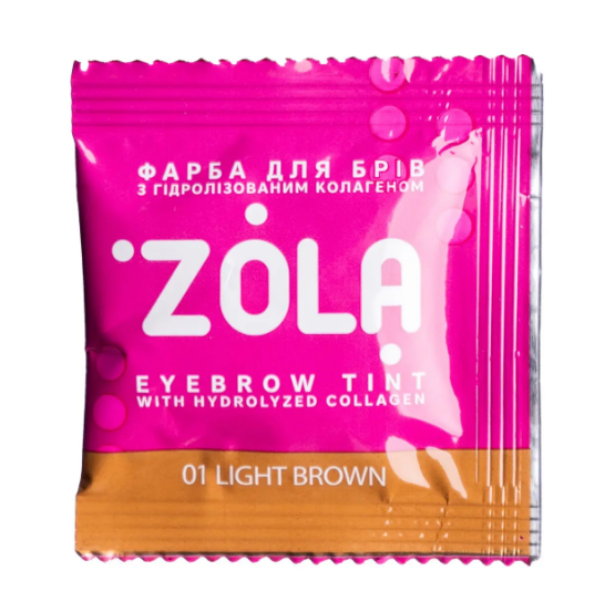 Фарба для брів із колагеном у саше Zola Eyebrow Tint With Collagen No01 Light Brown 5 мл