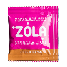 Фарба для брів з колагеном в саше Zola Eyebrow Tint With Collagen №01 Light Brown 5 мл