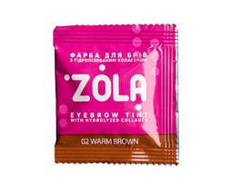 Фарба для брів з колагеном в саше Zola Eyebrow Tint With Collagen №02 Warm Brown 5 мл