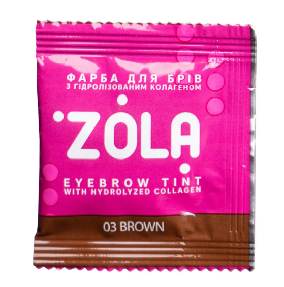 Фарба для брів з колагеном в саше Zola Eyebrow Tint With Collagen №03 Brown 5 мл, фото 1