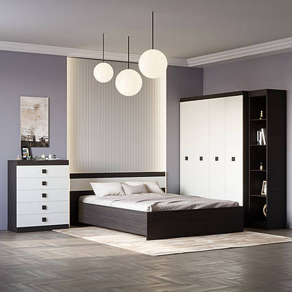 Спальня комплект 3 ЕВЕРЕСТ Венге темний + Білий.