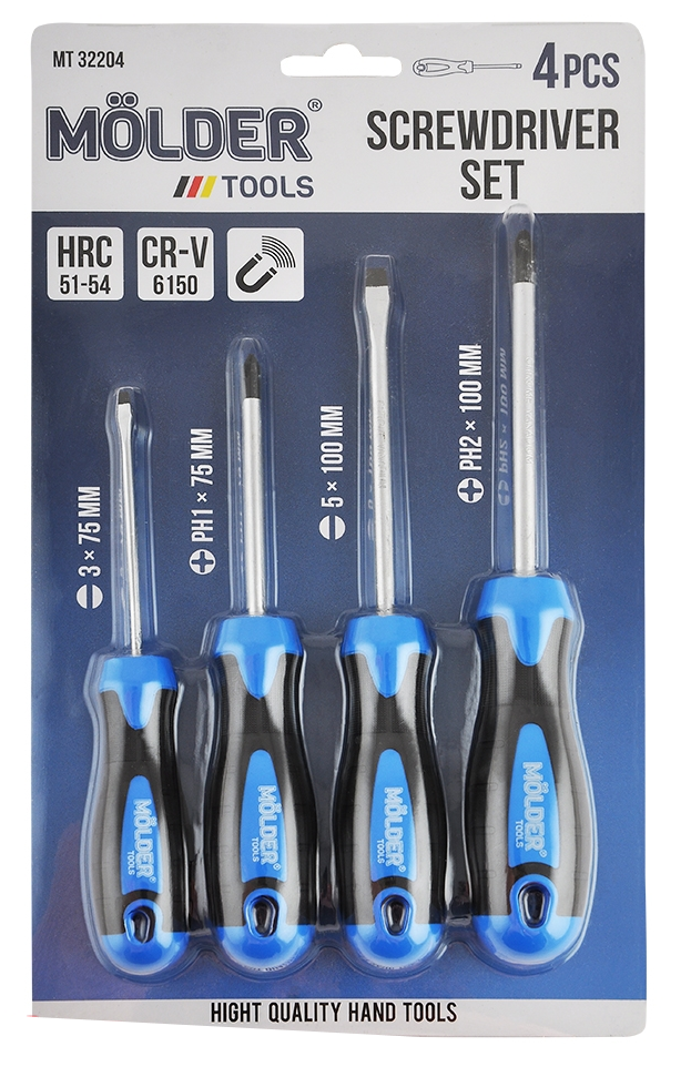 Набір викруток 4 од. "MOLDER" (блистер) MT32204, фото 1