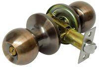 Ручка дверна кругла Джанес, Ручка-стяжка з ключем 607, колір мідний АС, FZB дешева