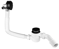 Сифон для ванни/піддону Mcalpine "клік-клак" з отвором 40/50 чорний матовий, HC2600CLMB