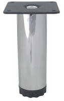Ножка мебельная круглая h=100 мм PC хром (d-42) / опора металлическая для мебели / тумб / комодов