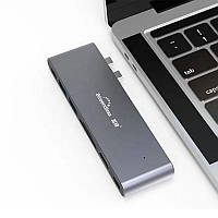 USB-хаб 7-в-1 Type-C to 4K HD PD + 3хUSB3.0 + USB 3.1 Type-C + TF/SD Card Reader переходник USB hub адаптер