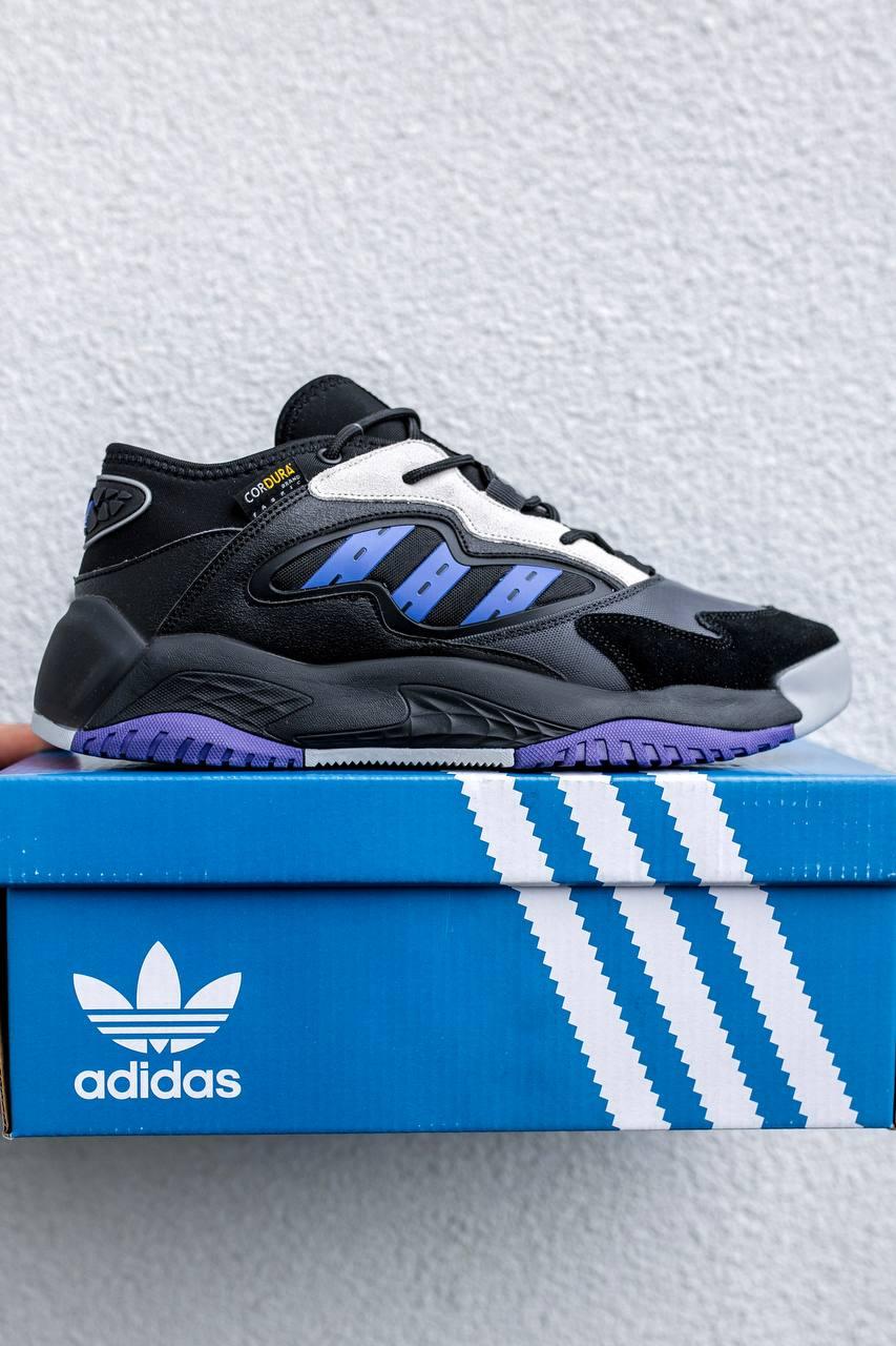 Кросівки чоловічі Adidas чорні із синім повсякденні стильні весна літо легкі молодіжні В'єтнам