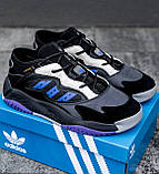Кросівки чоловічі Adidas чорні із синім повсякденні стильні весна літо легкі молодіжні В'єтнам, фото 9