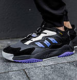 Кросівки чоловічі Adidas чорні із синім повсякденні стильні весна літо легкі молодіжні В'єтнам, фото 10