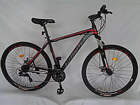 Качественный универсальный спортивный велосипед, хороший скоростной горный велосипед Azimut 40D 29" черно-красный