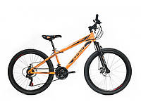 Спортивный качественный подростковый велосипед, хороший шоссейный скоростной велосипед Azimut Extreme 26"GD Оранжевый