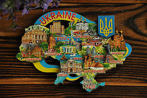 Магніт "Україна", дерев'яна слойка