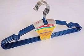 Набір вішалок металевих c гумовим покриттям 10 шт блакитний