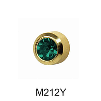 Сережки-голки Studex завальцювання M-212 Грудень ( камінь голубий циркон )