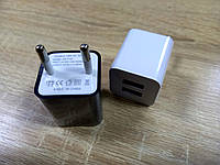 Блок питания, адаптер Кубик, Сетевое зарядное устройство на 2 USB 5V Зарядка кубик (черный/белый)