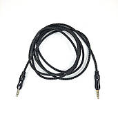 Кабель акустичний AUX 3,5 мм 1,5 м, тканина Black/Blue