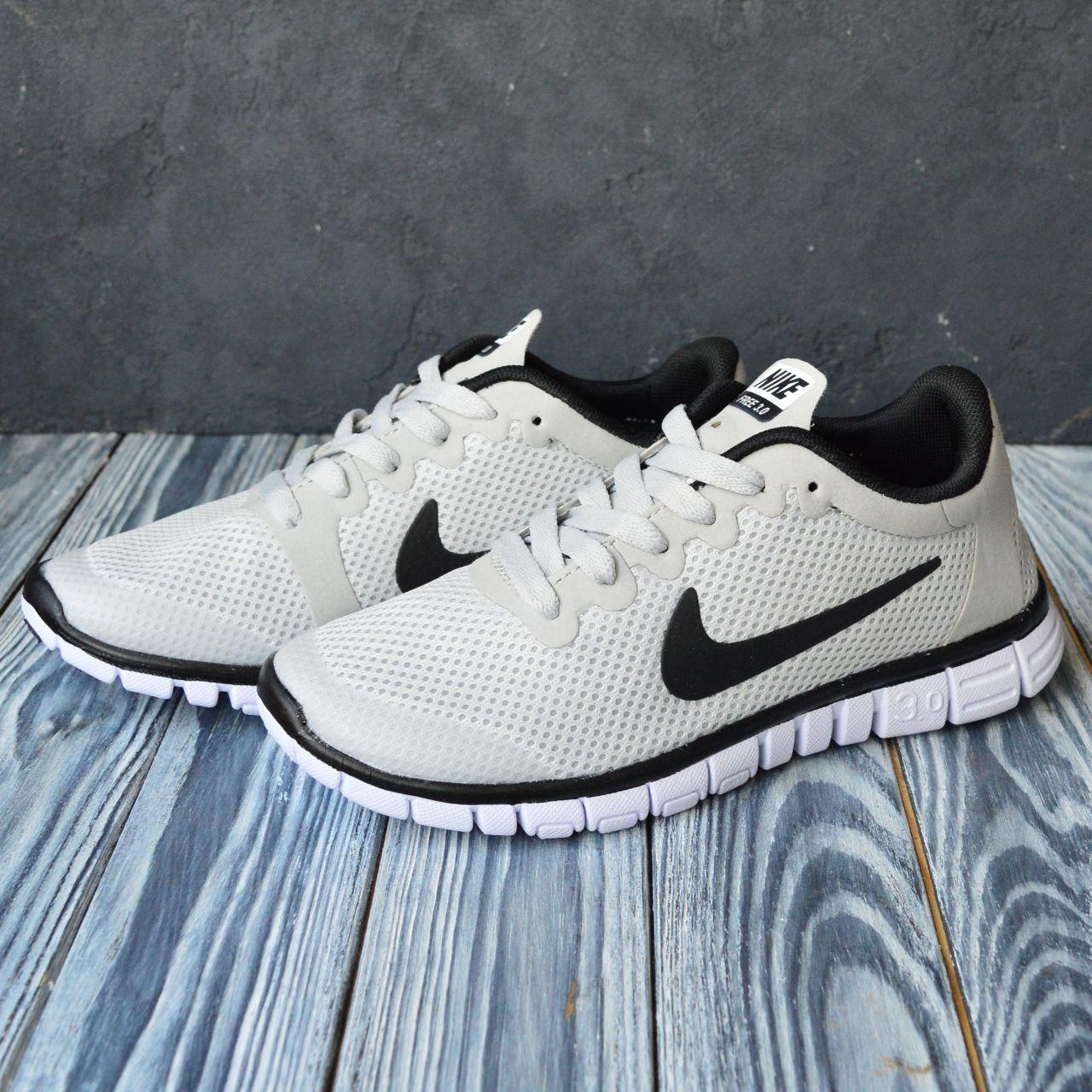 Сіре жіноче взуття Nike Free Run. Стильні літні кросси жіночі Найк Фрі Ран на кожен день.