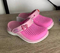 Кроксы сабо шлепанцы Crocs Kids' LiteRide 360 Clog Taffy Pink розовые