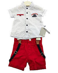 Костюм 9, 12 місяців Туреччина ошатний на хлопчика для новонародженого білий (КДНМ2429)