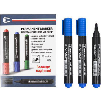 Перманентний маркер синій 8004 Diamont "C" в упаковці 12 шт