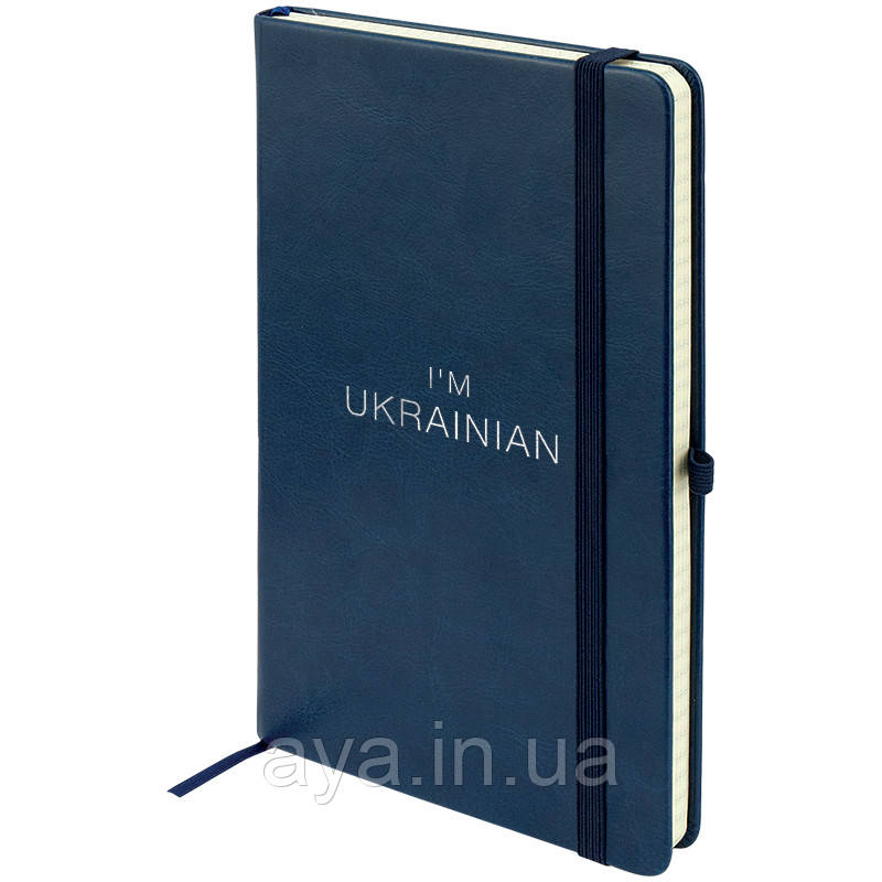 Блокнот Axent Partner Lux I'M UKRAINIAN (середній, у клітинку, синій)