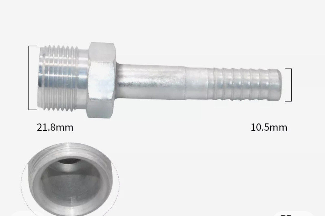 Фітинг алюмінієвий No8 (10 мм) відповідна 0° із зовнішньою різзю