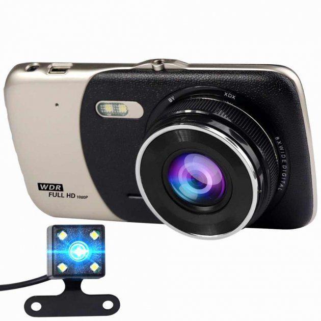 Автомобильный видеорегистратор UKC CSZ-Z14A Full HD 1080P 2 камеры + Подарок Антибликовые очки для водителей - фото 2 - id-p1819751434