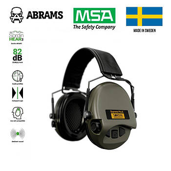 Активніші навушники MSA Sordin Supreme Pro-X Slim Green (сумісні з ARC Rail)  ⁇  OD