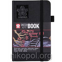 Скетчбук (блокнот для малювання) Sakura Sketch 80 листів 9х14см., чорні листи