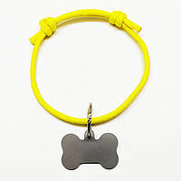Ошейник - шнур паракордовый жёлтый для адресника с двумя узлами (5мм)