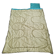 Легкий спальний мішок ковдра для дітей та дорослих, літній, з підголівником, зелений, CHM00450, Україна, фото 5