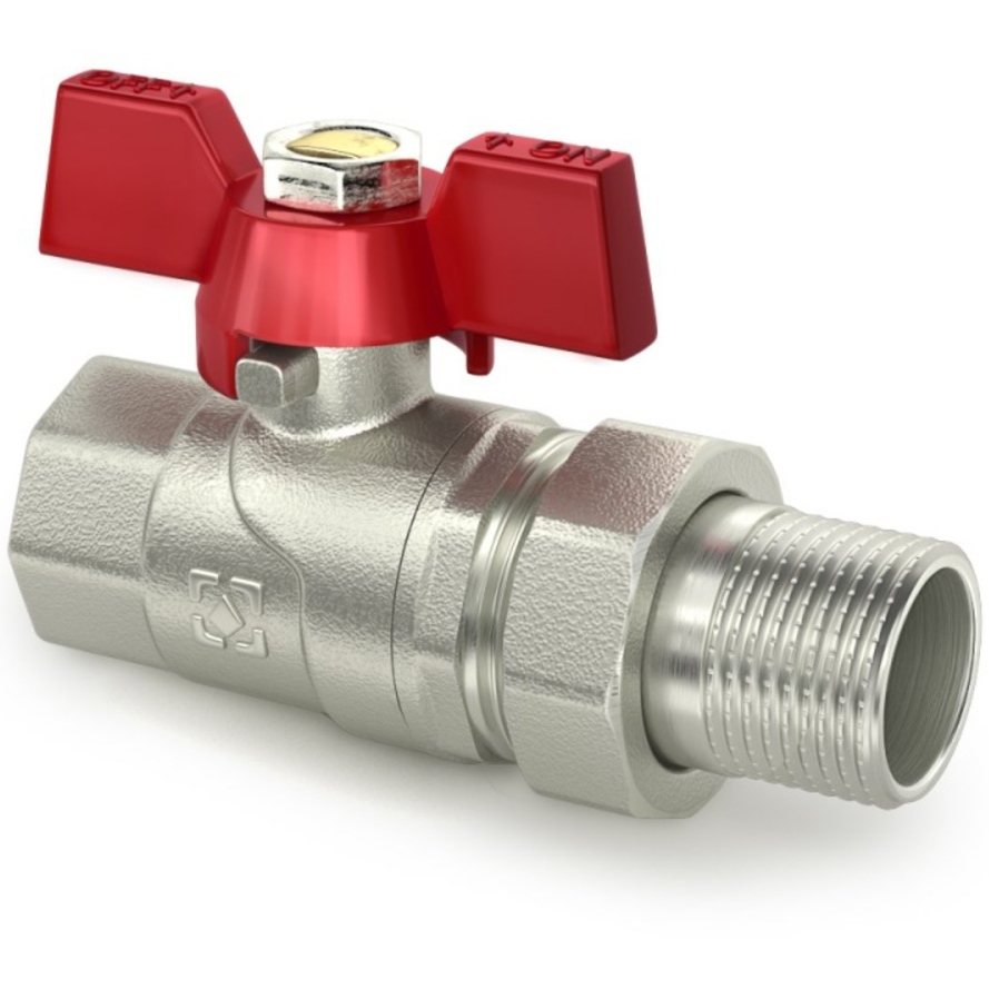 Кран кульовий 1/2" з американкою (кран-американка) RAFTEC (Німеччина)