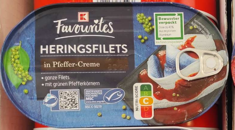 Оселедець Філе у Перечному Соусі K-Classic Herings Filets Pfeffer-Creme Favourites Kaufland 200 г Німеччина