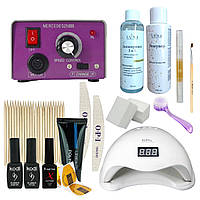 Стартовий набір манікюру та нарощуванням нігтів з фрезером Lina Mercedes 25000 об/хв + лампа Sun 5 48 Вт