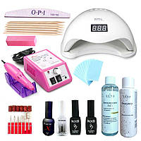 Стартовий набір для манікюру, для початківців з фрезером LINA MERCEDES 20000 об/хв та лампою SUN 5 48W