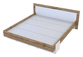 Двоспальне ліжко з узголів'ям Hugo Doros Тахо/Біле ДСП 204х206х76. Двомісне ліжко без матраца в спальню